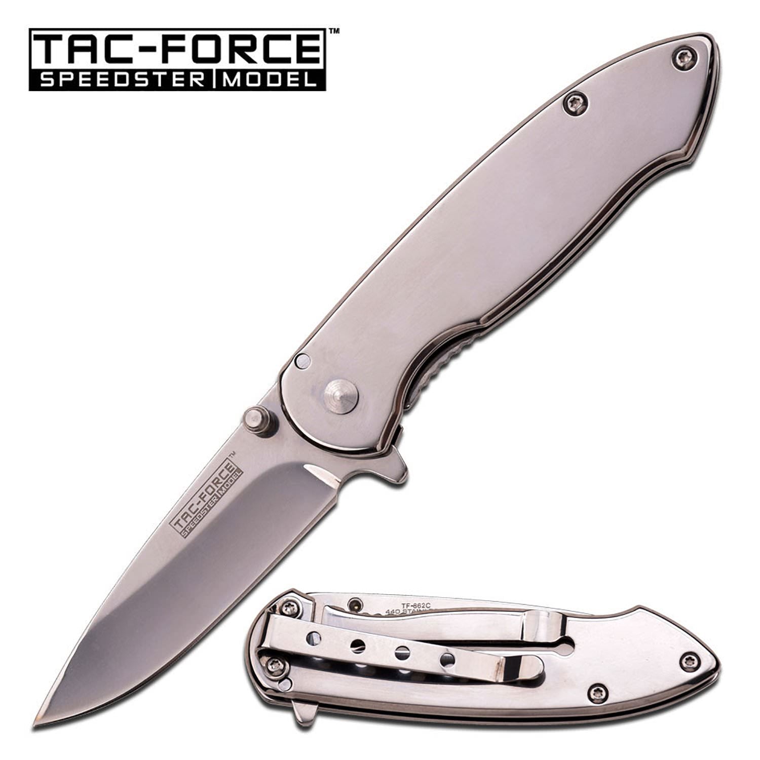 Speedster Model Action Spring Assist Opening Folder Knife - Mirror - Tophatter's Army Products & Self Defense Collectible Weapons - Tophatter Daily Deals